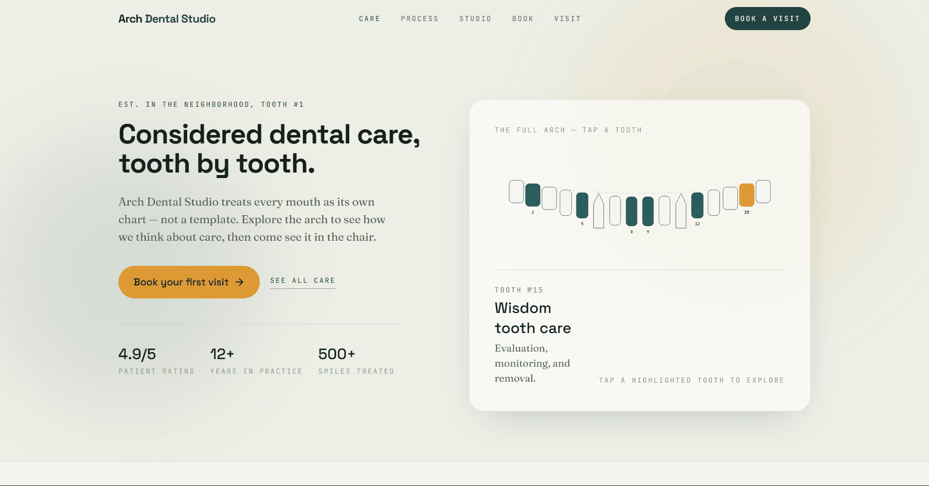 Arch Dental Studio website screenshot